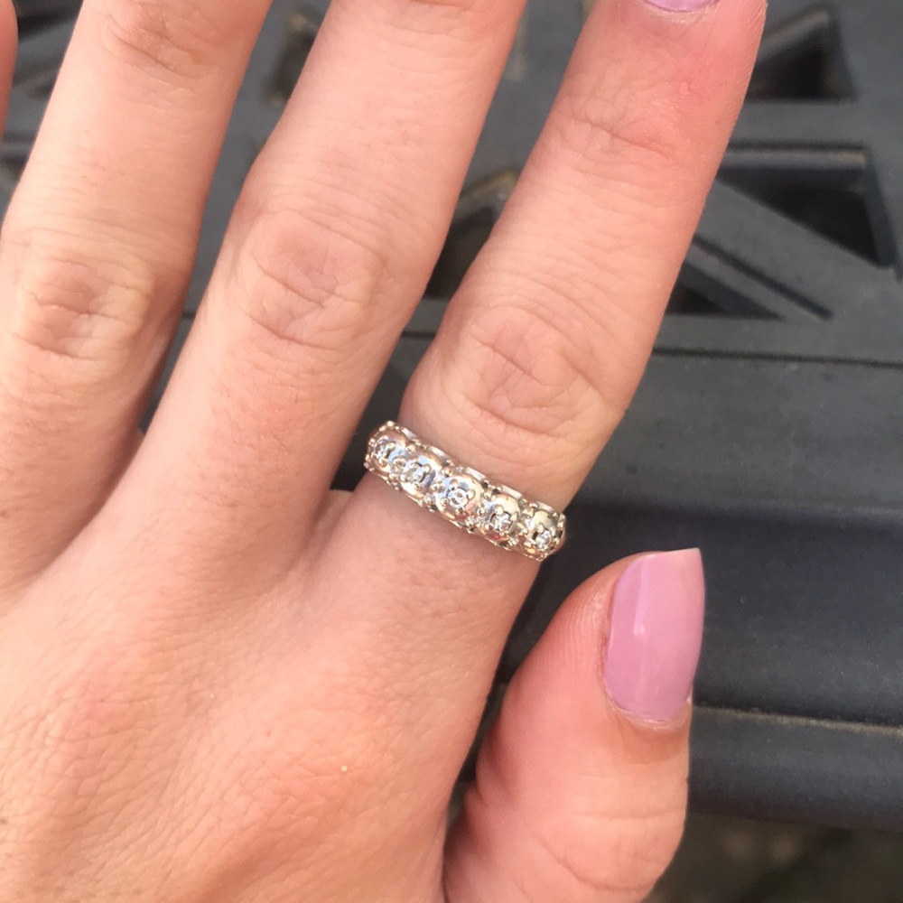 14KT WG Vintage Ring With Diamonds